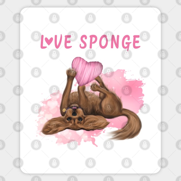 Ruby Cavalier King Charles Spaniel Love Sponge Magnet by Cavalier Gifts